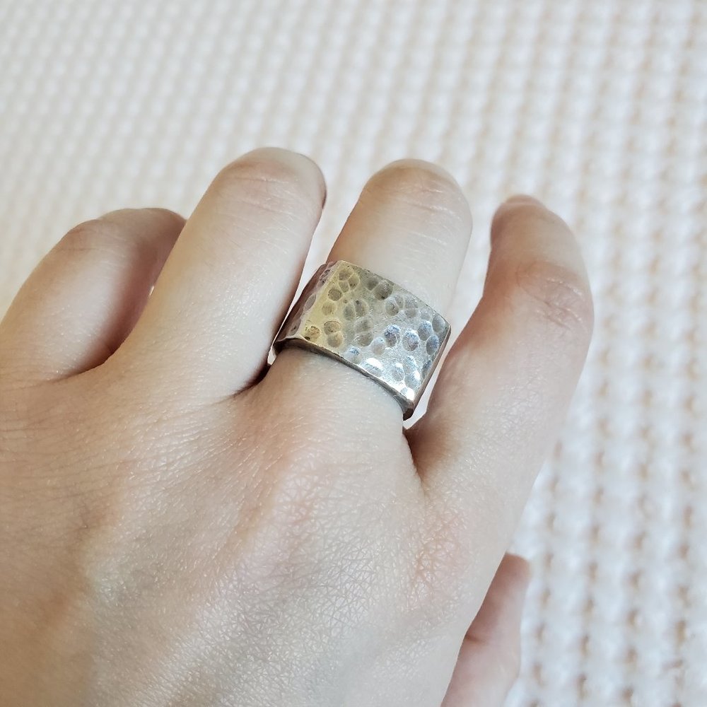 Sterling silver hammered ring, size 9 (19.0 mm)